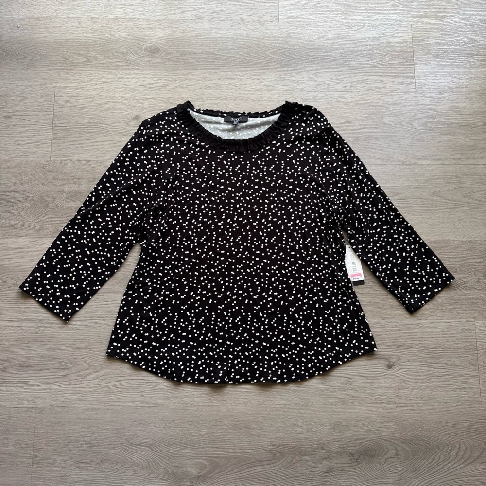 Isaac Mizrahi Polka Dot Long Sleeve Blouse